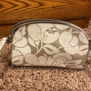 Kate Spade White and Silver Rose Shoulder Bag